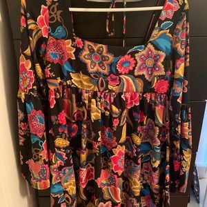 Black floral altard state mini dress